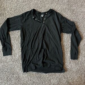 PINK Victoria's Secret Black Button-Up Top